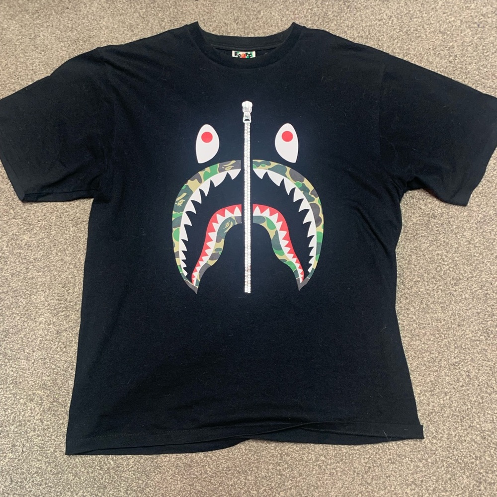BAPE ABC Silver Zip Shark Tee